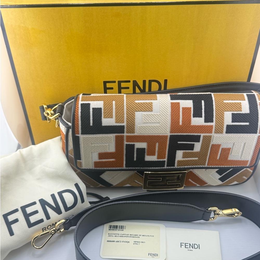 Fendi Geometric Multicolor Shoulder Bag